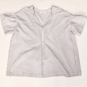 Max Studio red/blue stripe boxy top